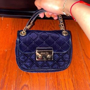 Michael Kors Navy Velvet Bag